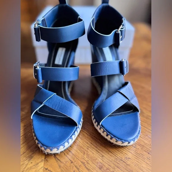 Balenciaga Blue Wedge Sandals